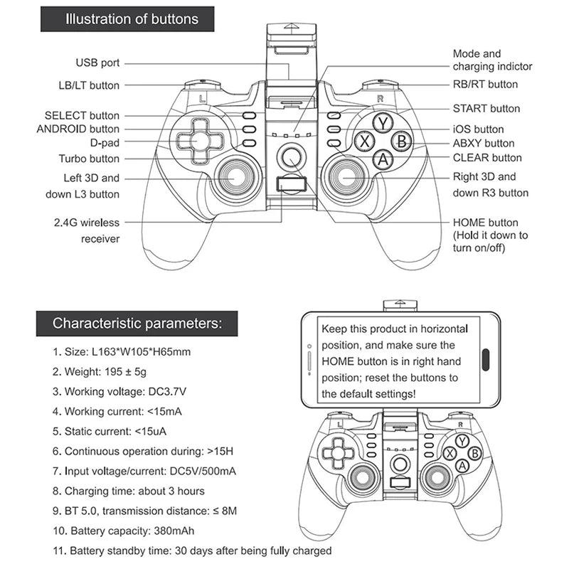 Gamepad Control Bluetooth Pubg Controller Mobile for Iphone Android PC PS4 PS3 Playstation 4 3 Nintendo Switch Gaming Game Pad