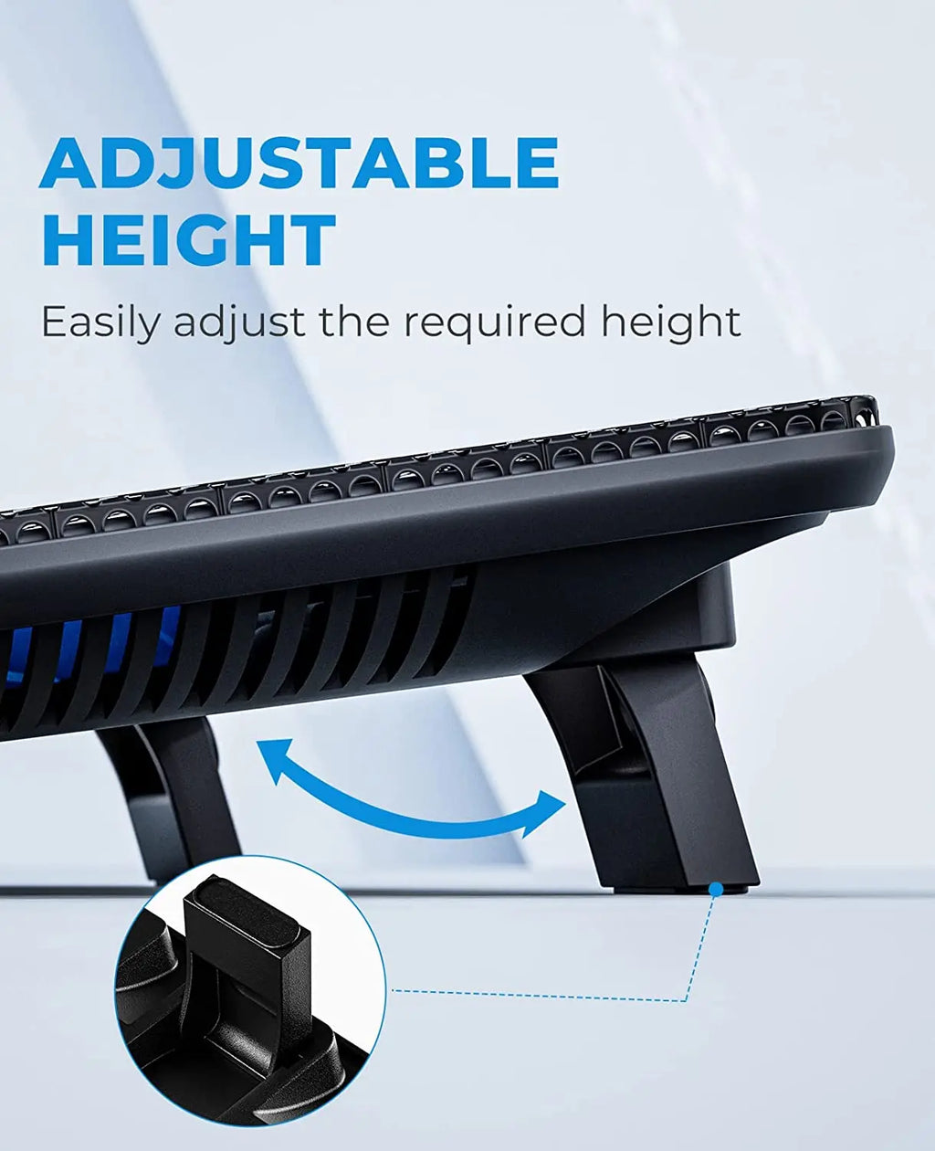Laptop Cooling Pad, HV-F2056 15.6"-17" Laptop Cooler with 3 Quiet Fans for 12-17 Inch Notebook Gaming Fan Stable Stand Slim